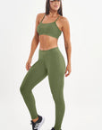 Legging Peonia Verde Croco Canelado — foto 5