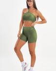 Shorts Perpétua Verde Croco Canelado — foto 5