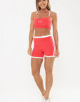 Shorts Dália Vermelho Goiaba / Branco — foto 5