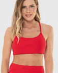 Top Flor Vermelho Scarlet Canelado — foto 1