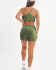 Shorts Perpétua Verde Croco Canelado — foto 6