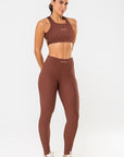 Legging Peonia Marrom Pantone Canelado — foto 5