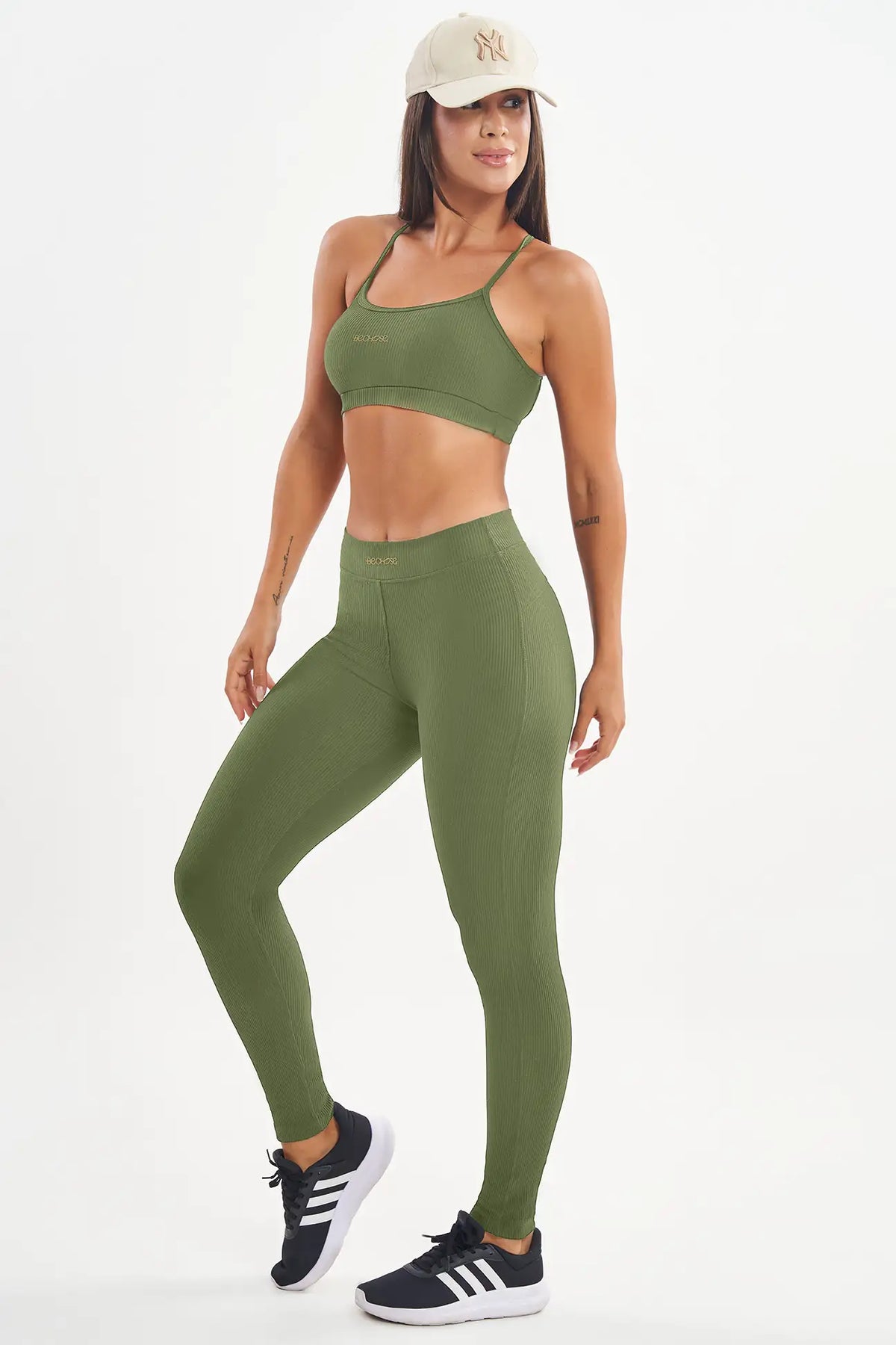 Legging Peonia Verde Croco Canelado — foto 5