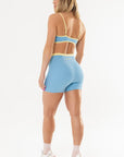 Shorts Amárilis Azul Sereno / Amarelo Manteiga — foto 6