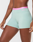 Shorts Amarílis Verde Jade /  Rosa Sorvete Glow — foto 4