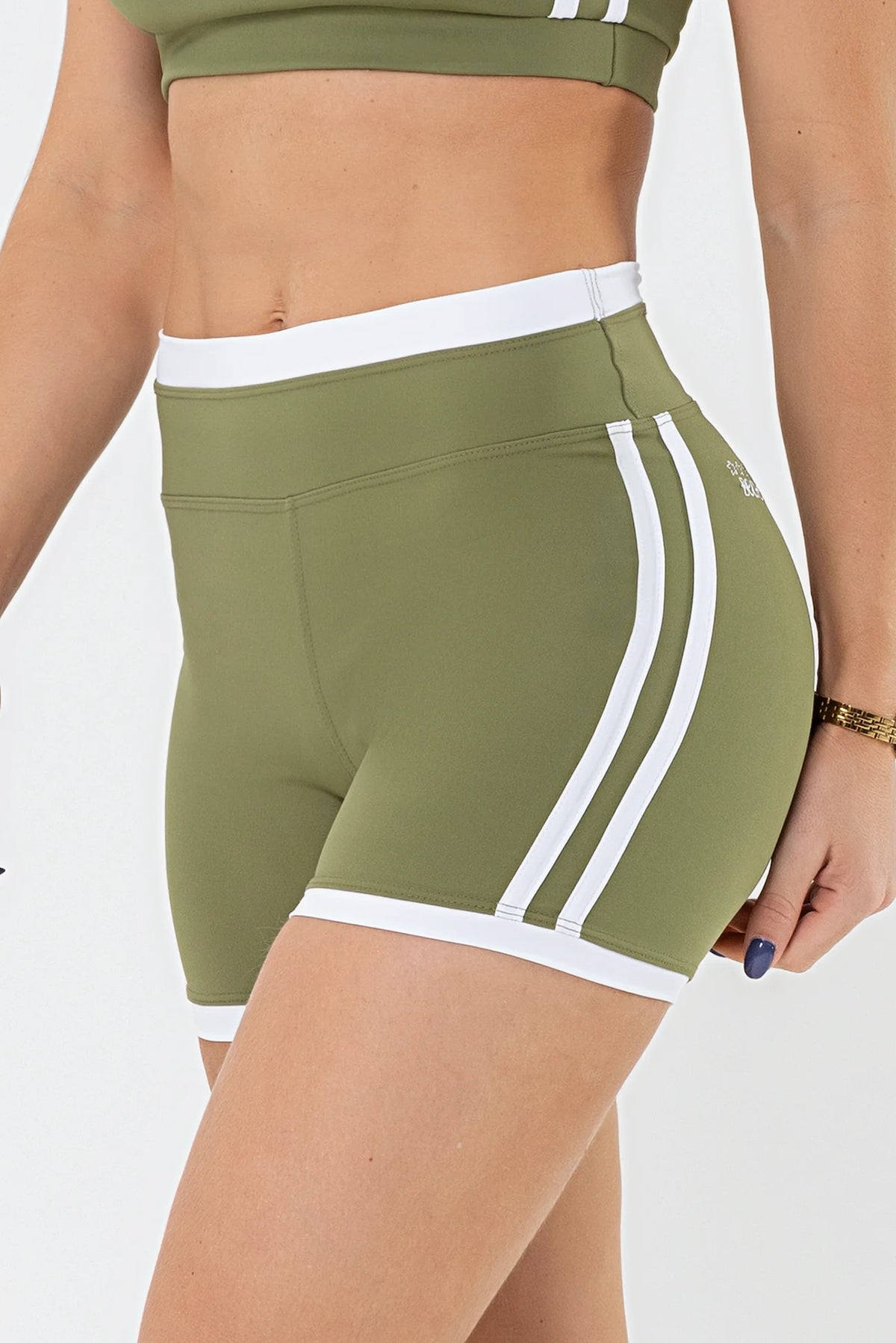 Shorts Dália Verde / Branco — foto 4