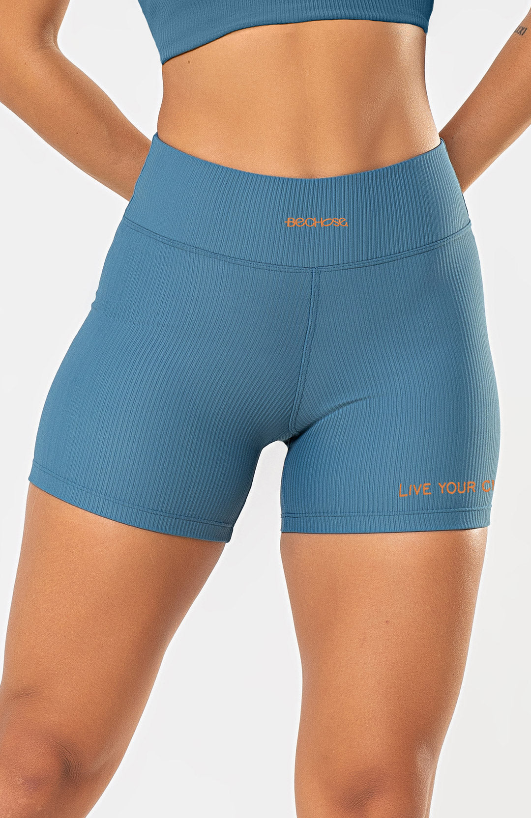 Shorts Perpetua Azul Jeans Canelado — foto 1