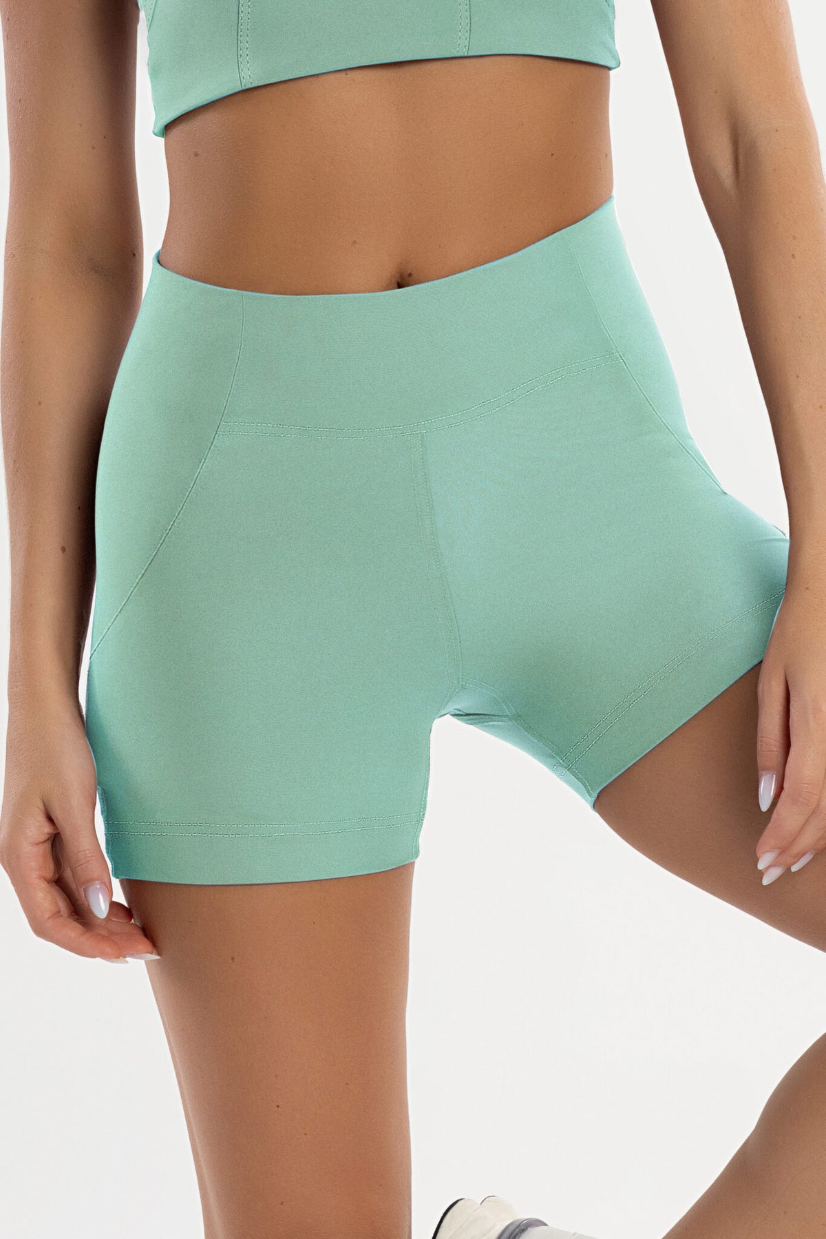 Shorts Hibisco Verde Jade / Azul Marinho — foto 4