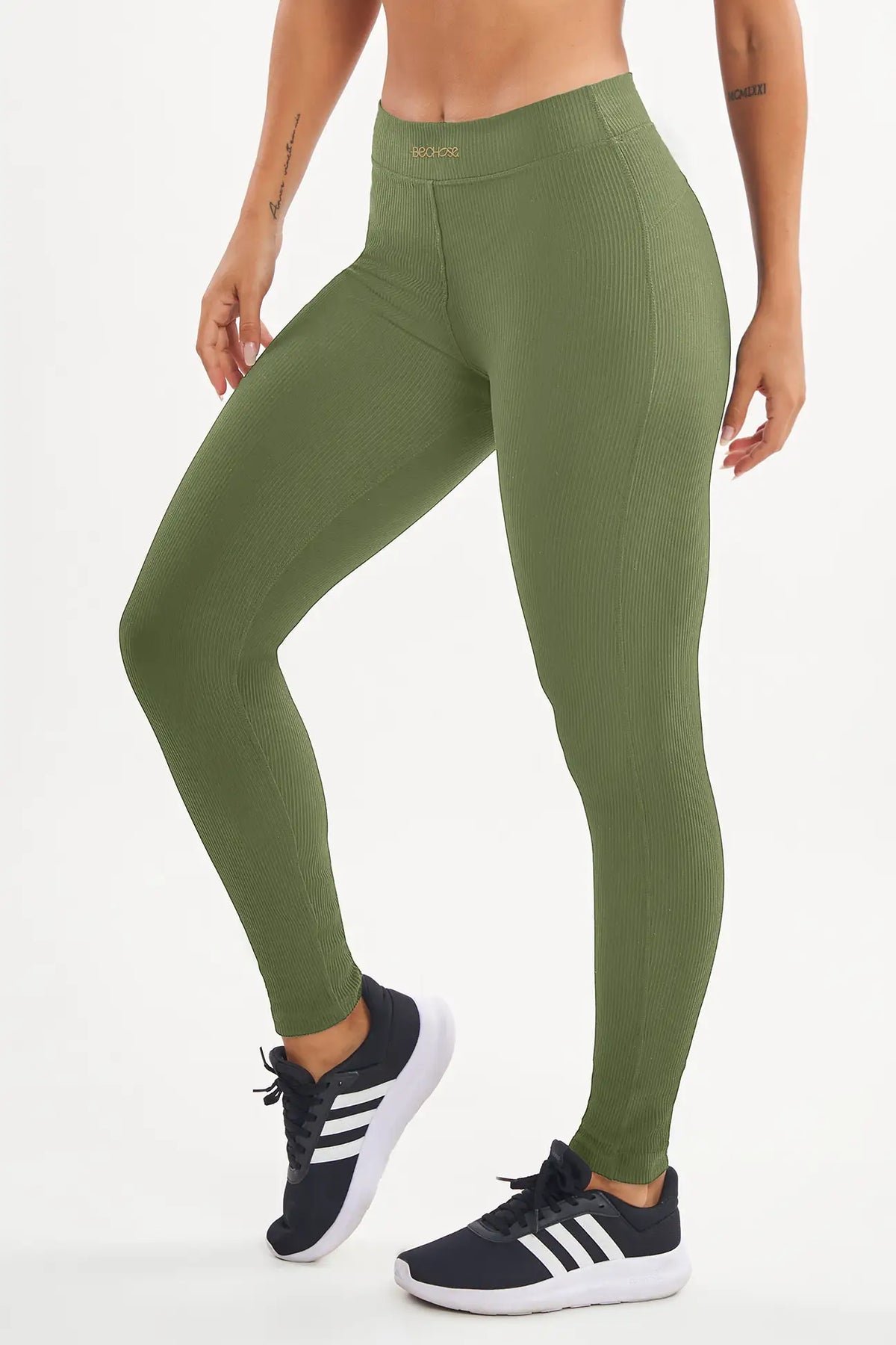 Legging Peonia Verde Croco Canelado — foto 4