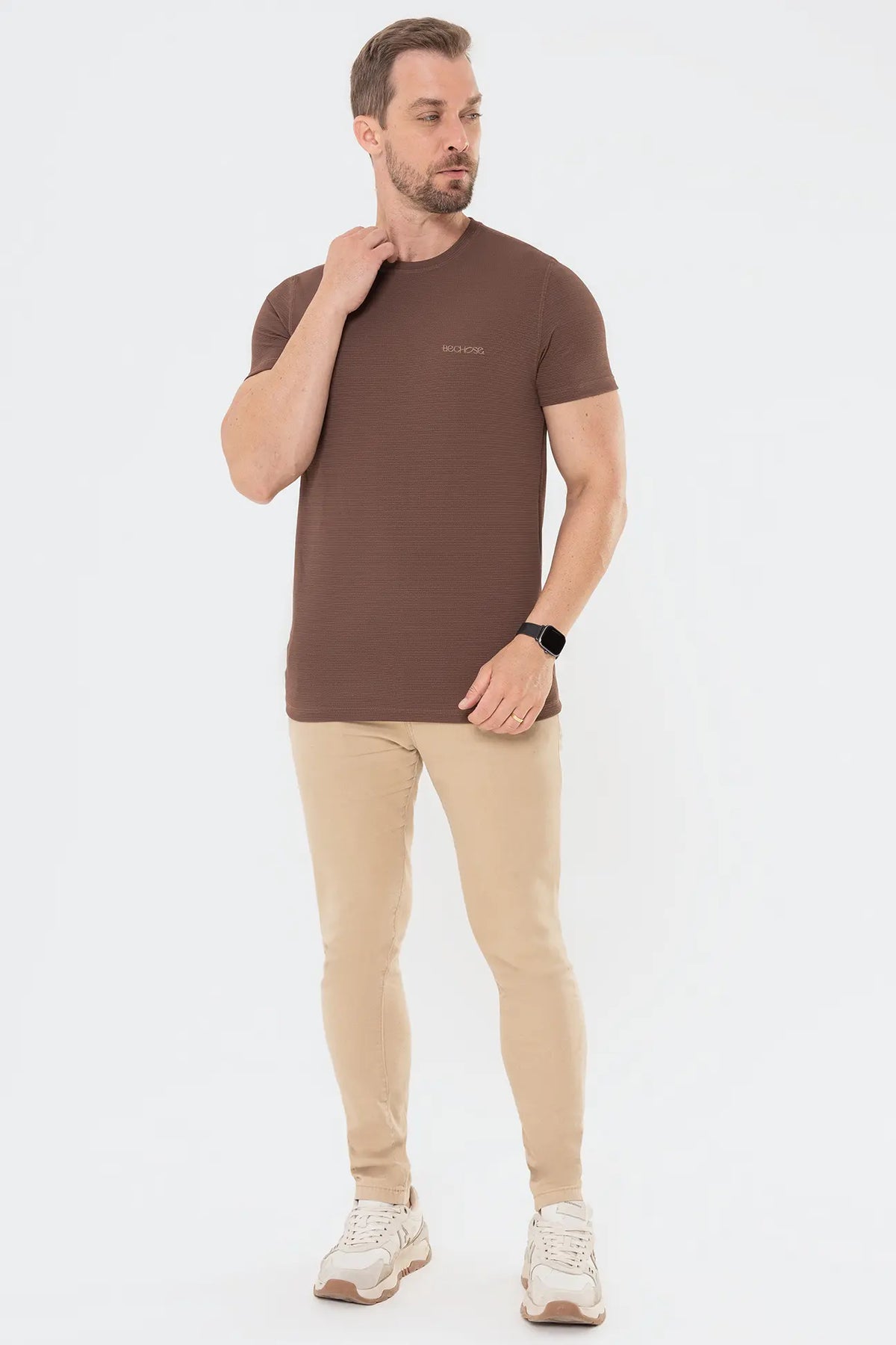 Camiseta Casual Tech Marrom — foto 6