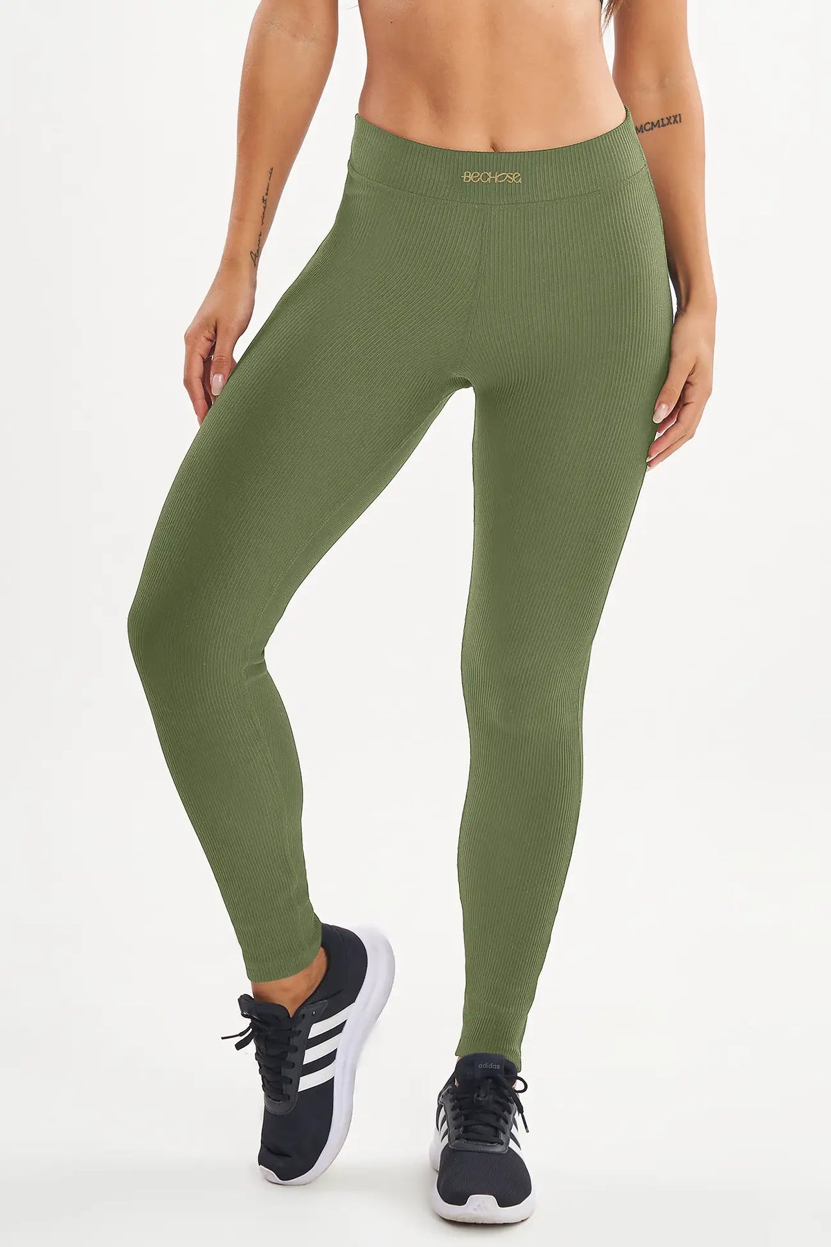Legging Peonia Verde Croco Canelado — foto 1