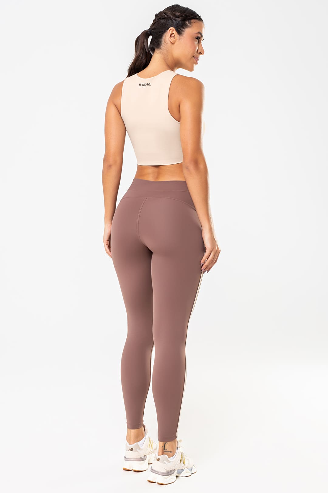 Legging Amarilis Castanho / Cream — foto 7