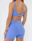 Shorts Peônia Azul Cerúleo Canelado — foto 7