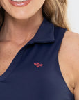 Top Polo Lótus Azul Marinho — foto 2
