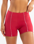 Shorts Jasmim Vermelho Lichia / Branco — foto 1