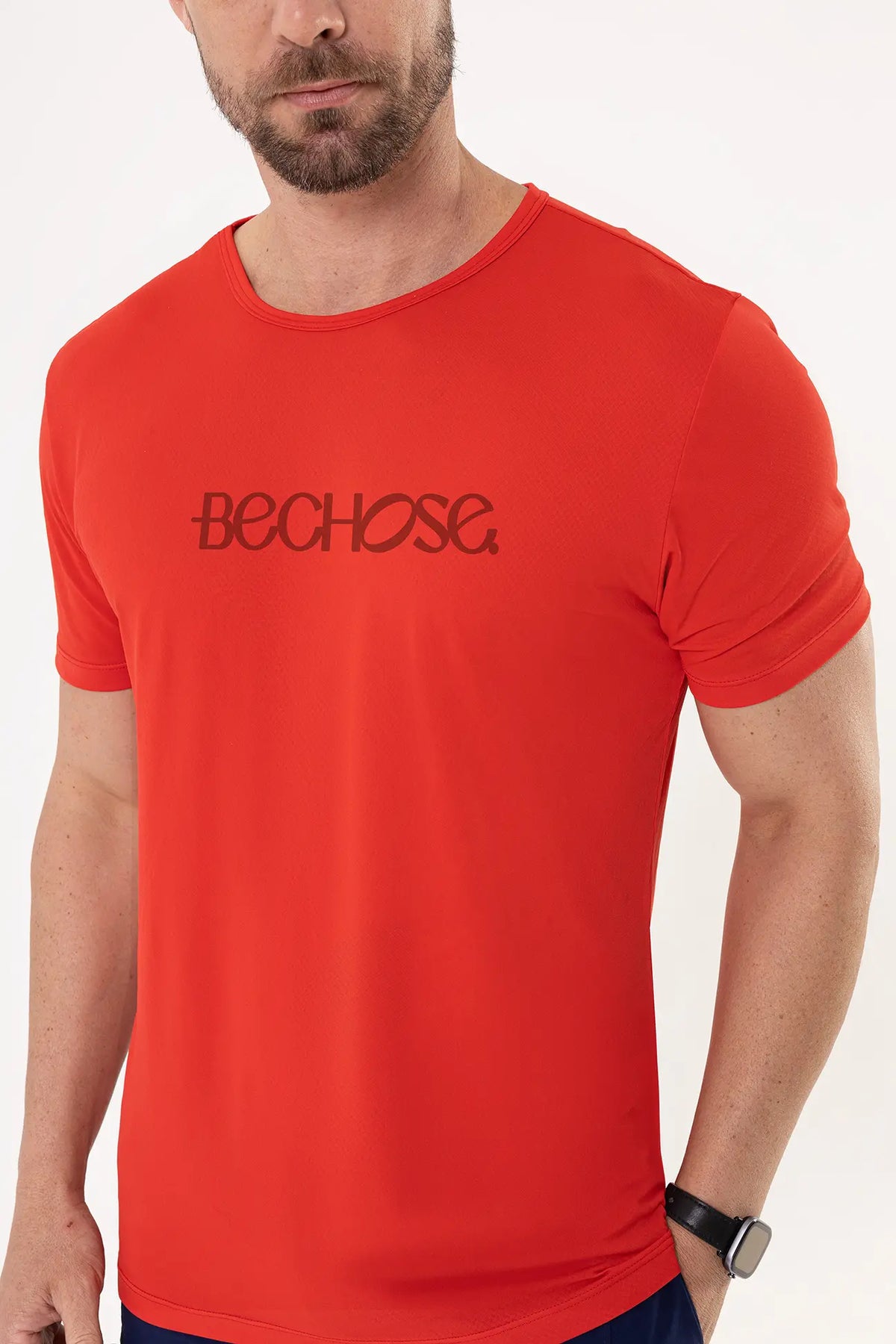 Camiseta Dry Básica Masculina Vermelha — foto 4