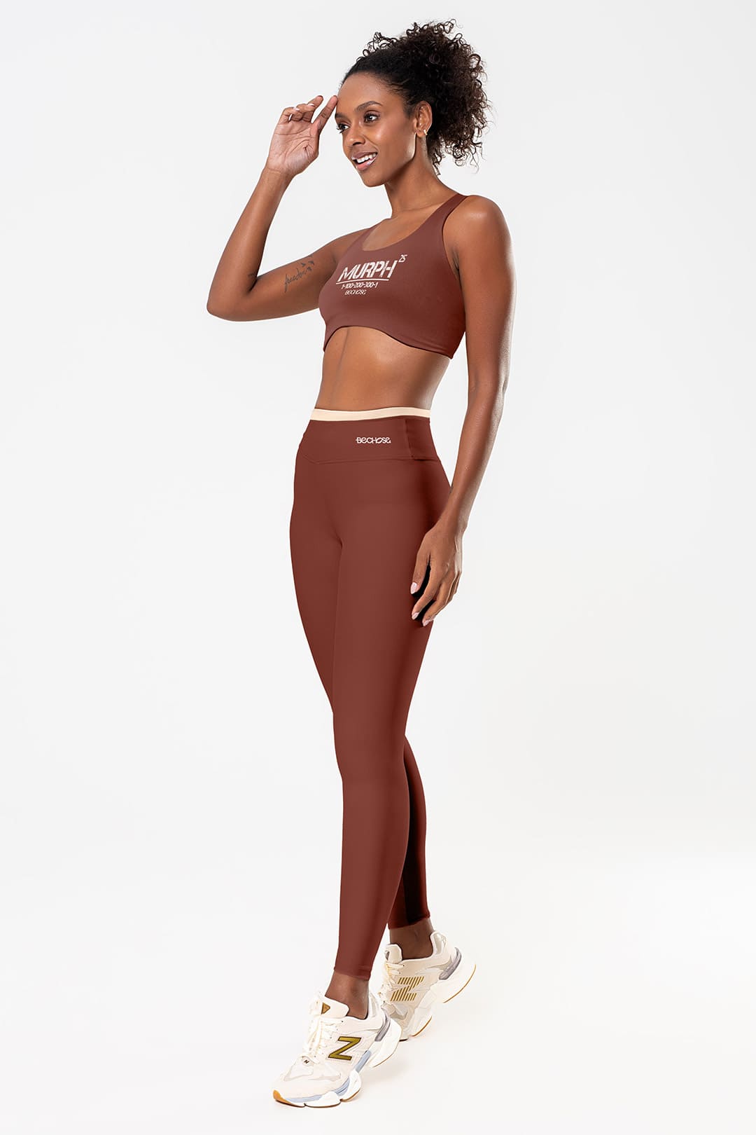 Legging Amarilis Marrom / Cream — foto 5