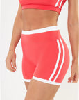 Shorts Dália Vermelho Goiaba / Branco — foto 1