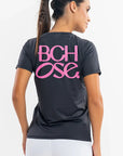 Camiseta Feminina Bchose Preto com Rosa — foto 2