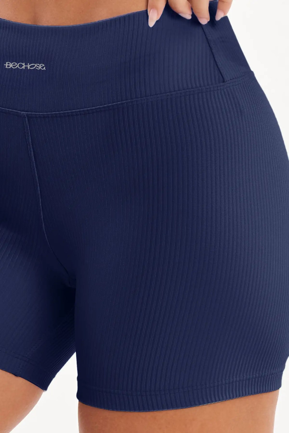 Shorts Perpétua Azul Marinho Canelado — foto 3