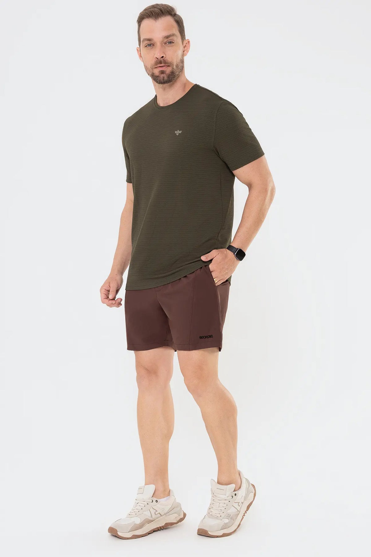 Camiseta Casual Tech Verde Militar — foto 6