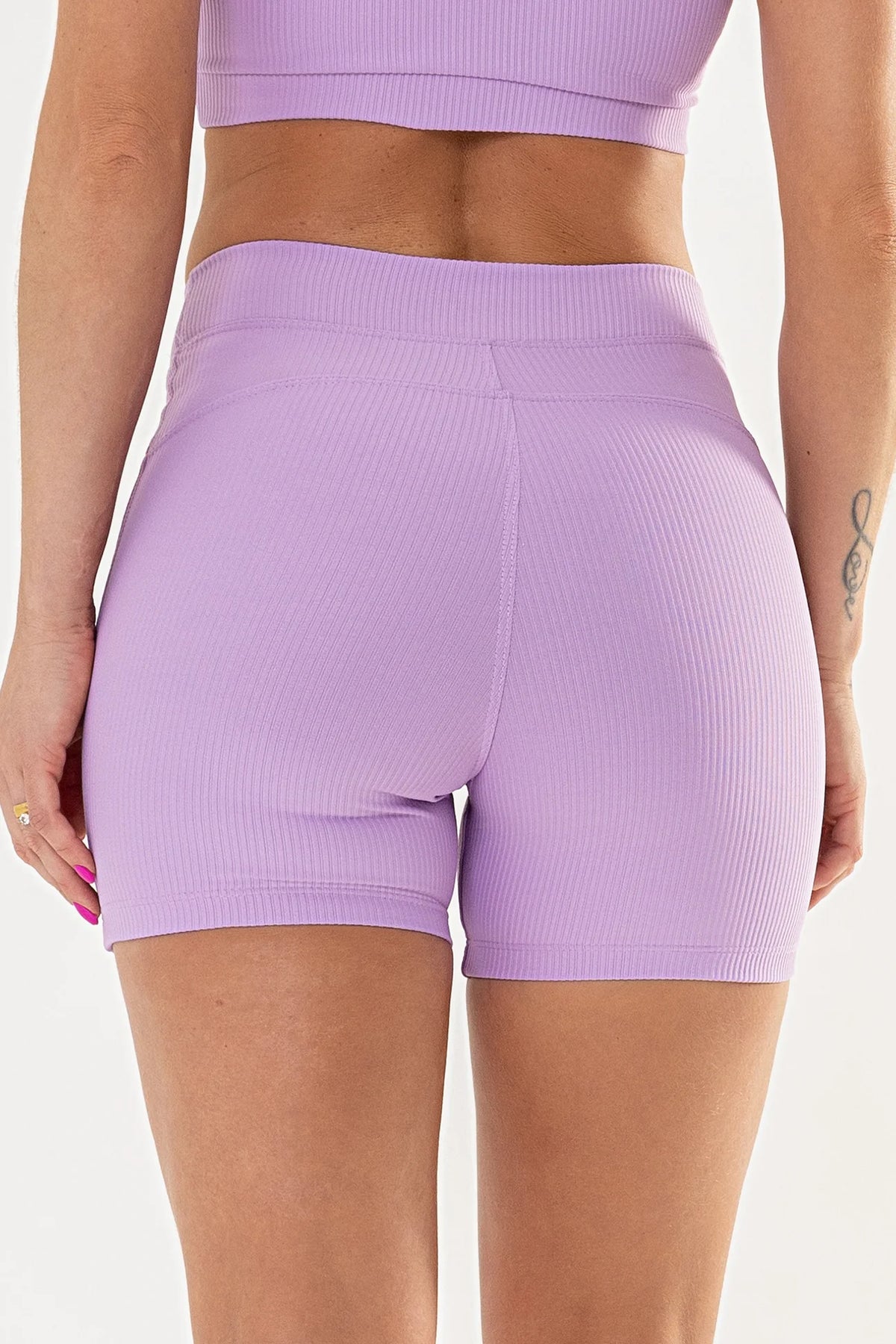 Shorts Peônia Lilás Canelado — foto 2
