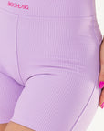 Shorts Peônia Lilás Canelado — foto 3