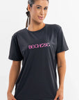 Camiseta Feminina Bchose Preto com Rosa — foto 1