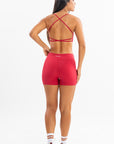 Shorts Jasmim Vermelho Lichia / Branco — foto 7