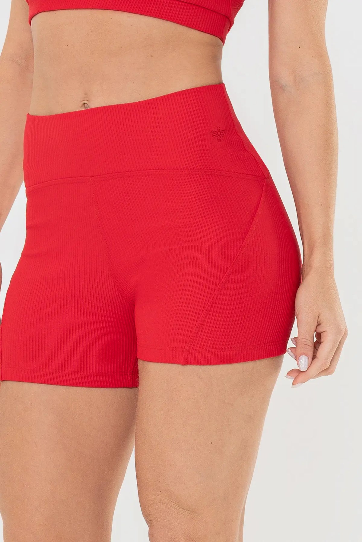 Shorts Lótus 2.0  Vermelho Scarlet Canelado — foto 4
