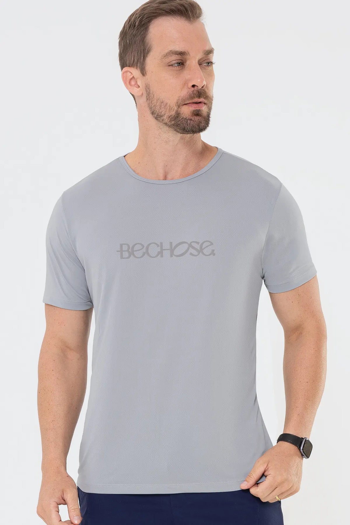 Camiseta Dry Básica Masculina Cinza — foto 1