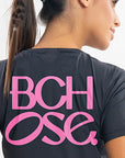 Camiseta Feminina Bchose Preto com Rosa — foto 4