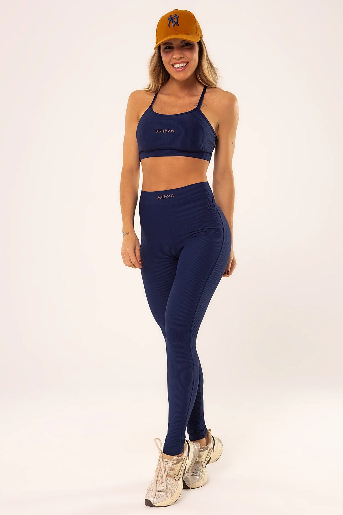 Legging Peônia Azul Marinho Canelado — foto 5