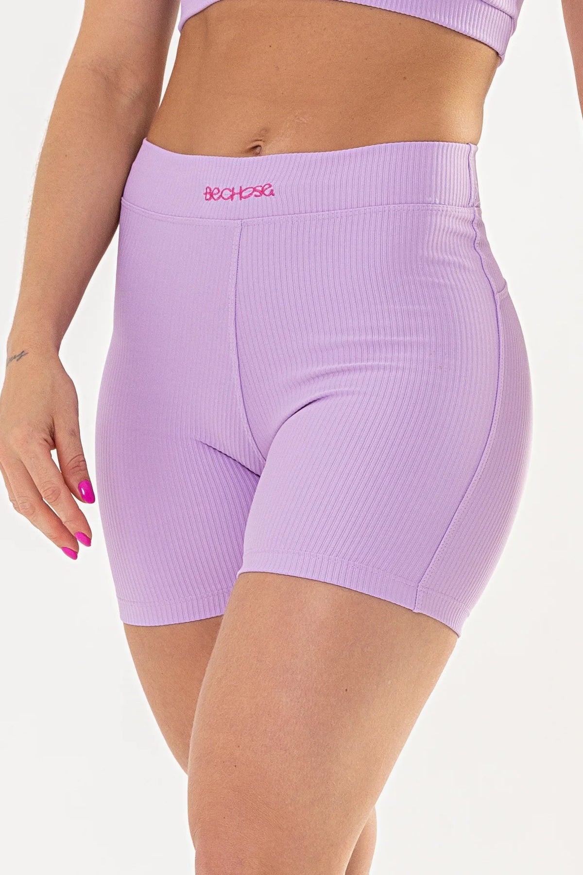 Shorts Peônia Lilás Canelado — foto 4