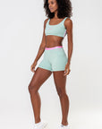 Shorts Amarílis Verde Jade /  Rosa Sorvete Glow — foto 6