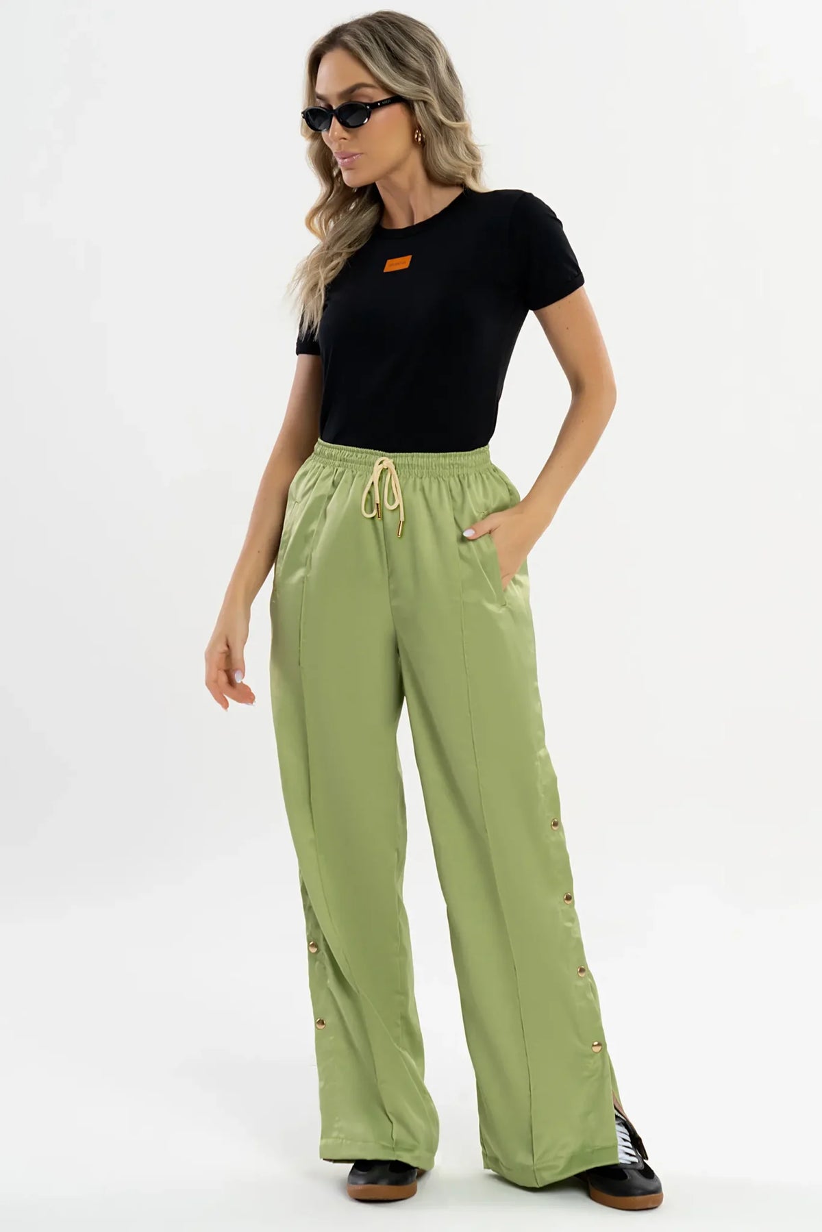 Calça Dália Pistache Acetinado — foto 5