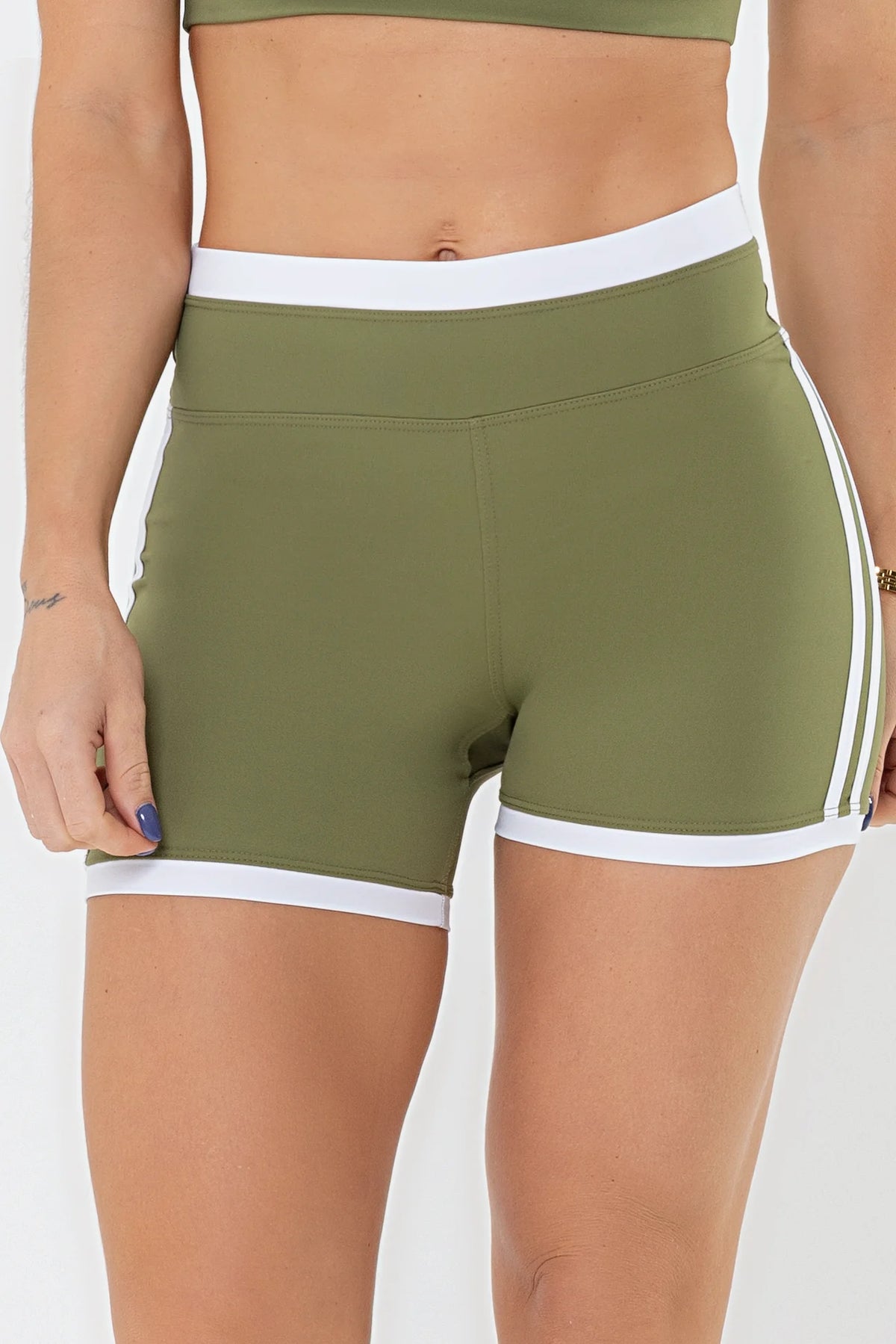 Shorts Dália Verde / Branco — foto 1