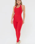Macacão Lírio Vermelho Scarlet Canelado — foto 1