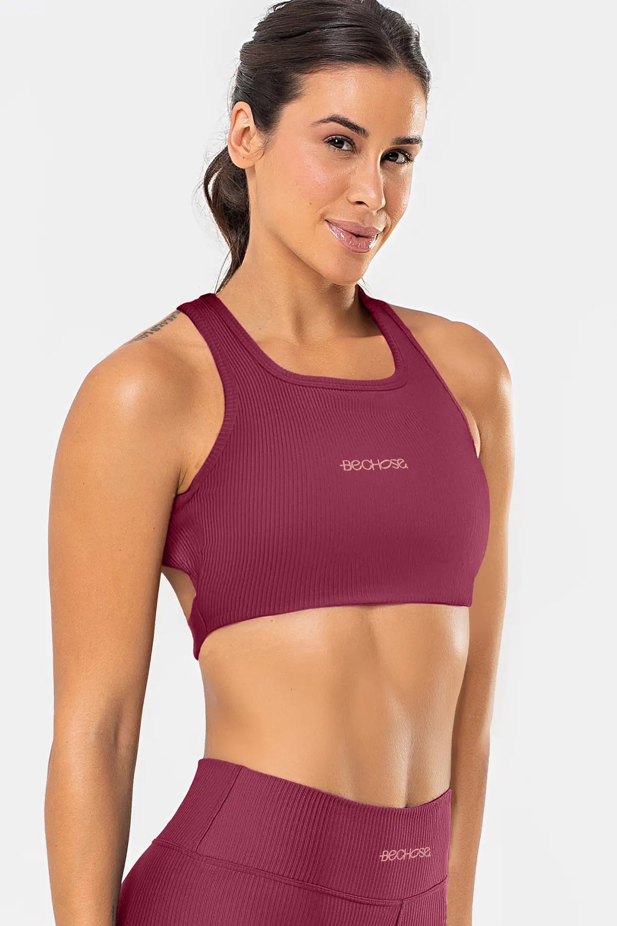 Top Cravo Cranberry Canelado — foto 4