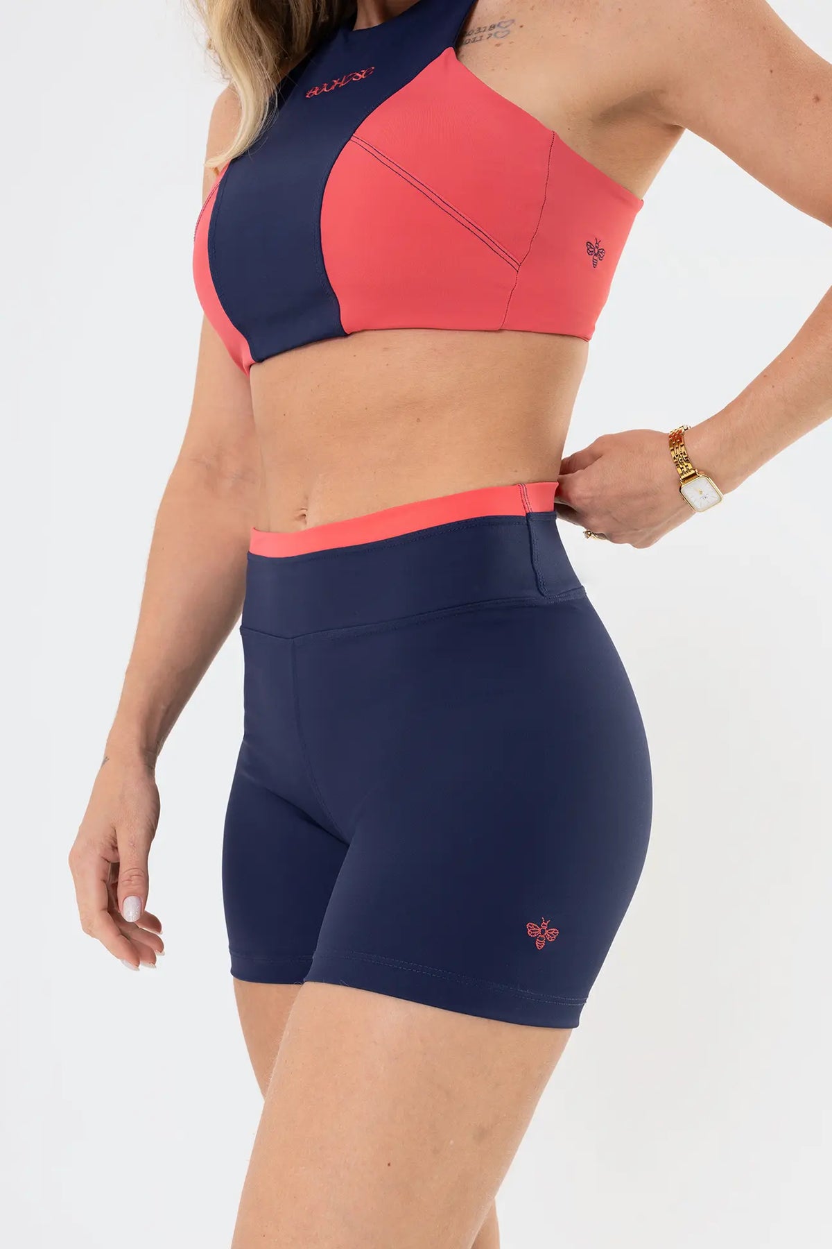 Shorts Amarilis Azul Marinho / Vermelho Goiaba — foto 4