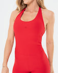 Macacão Lírio Vermelho Scarlet Canelado — foto 4