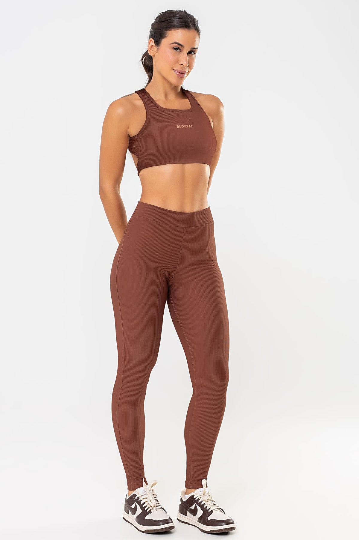 Top Cravo Marrom Pantone Canelado — foto 6