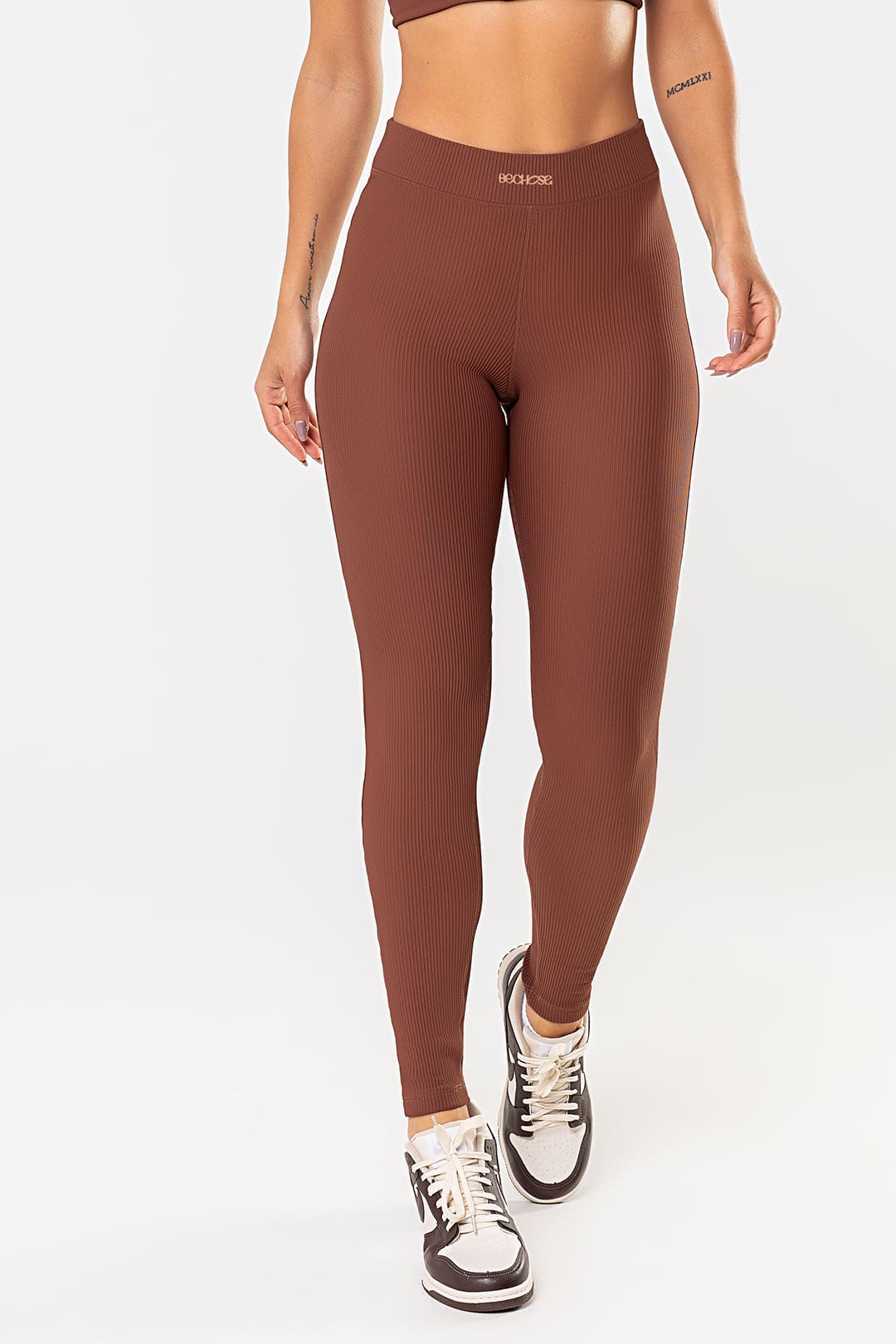 Legging Peonia Marrom Pantone Canelado — foto 1