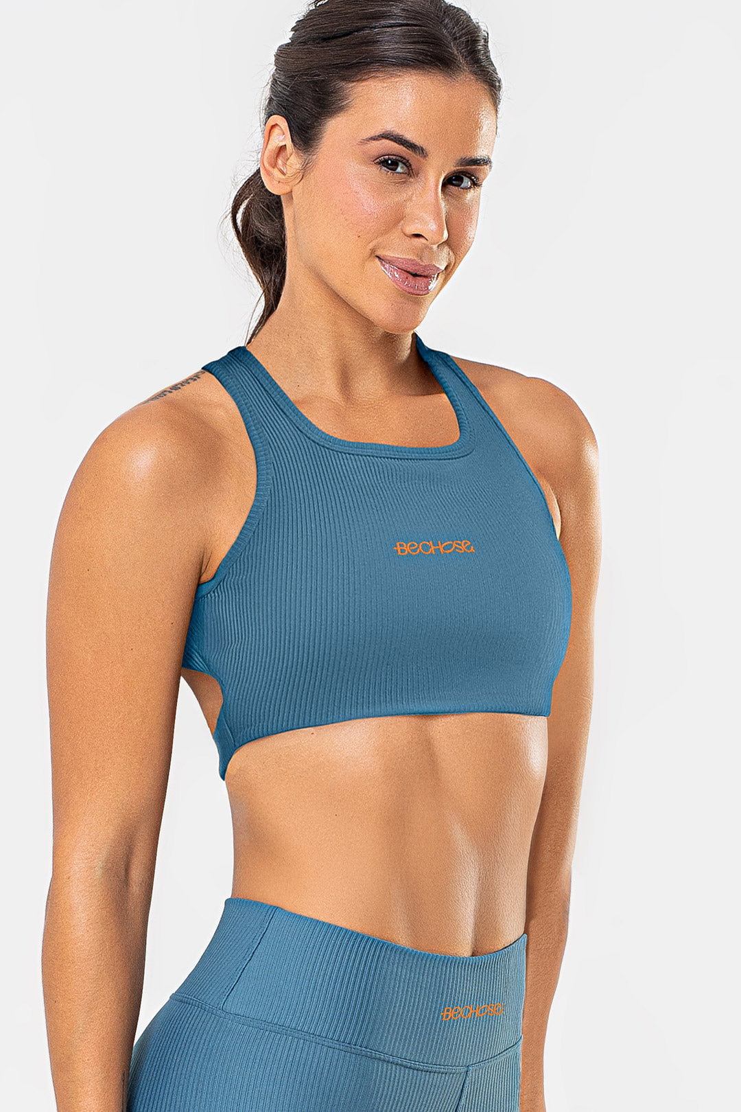 Top Cravo Azul Jeans Canelado — foto 4