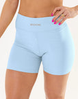 Shorts Perpétua Azul Ice Canelado / Castanho