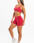 Shorts Jasmim Vermelho Lichia / Branco — foto 5