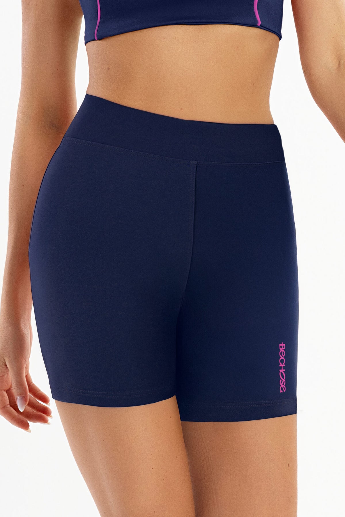 Shorts Peônia Azul Marinho / Rosa Sorvete — foto 4