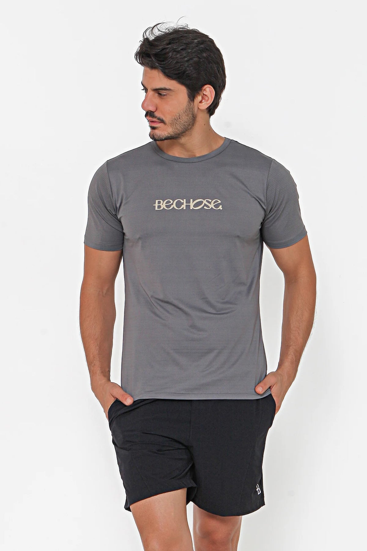 Camiseta Dry Bchose Chumbo / Bege — foto 1