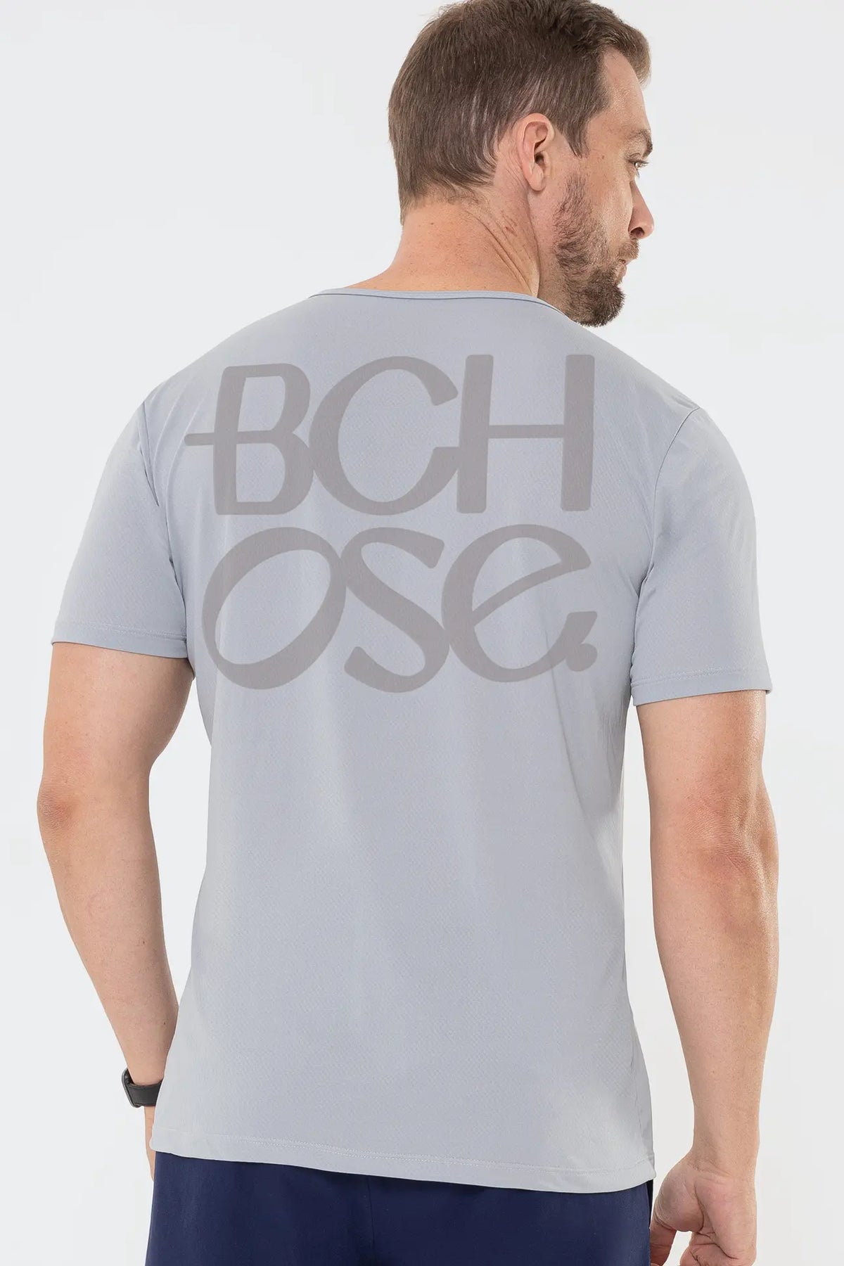 Camiseta Dry Básica Masculina Cinza — foto 2