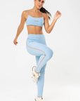 Legging Iris Azul Ice Canelado / Castanho — foto 5
